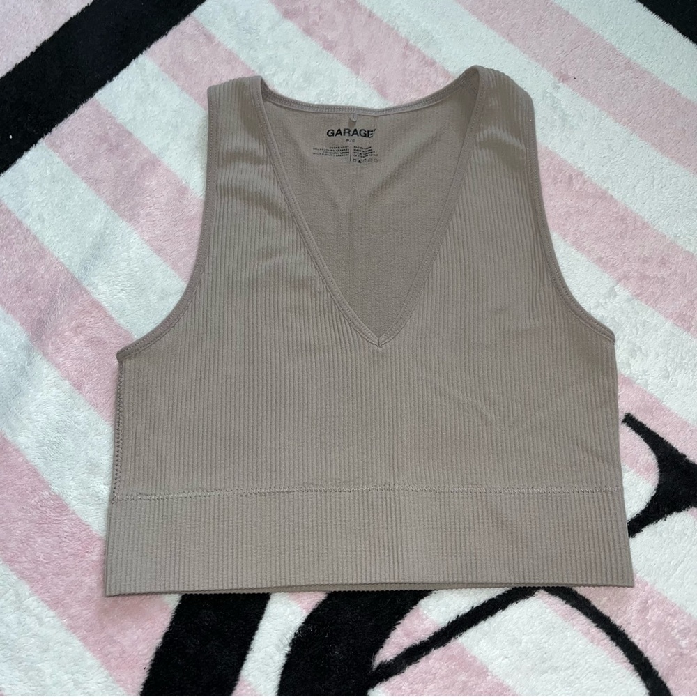 Garage Brown Plunge Top